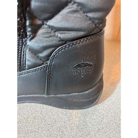 Totes Rain Boots NWOT Size 6 Black Waterproof - Picture 2 of 6